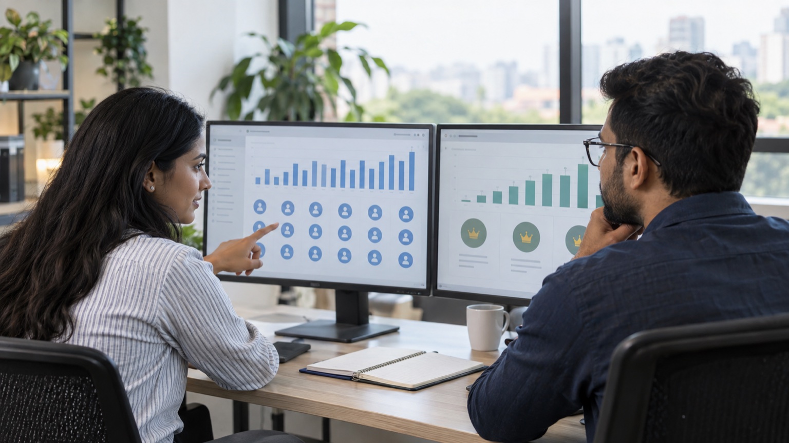 Indian marketing and sales team comparing lead volume with high-value customer outcomes