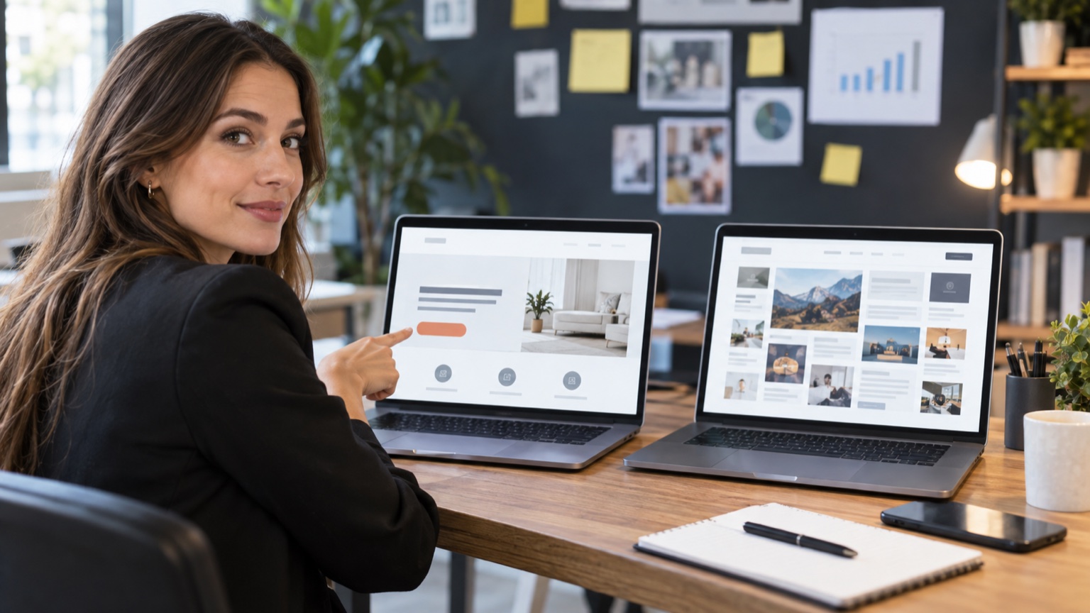 Digital marketer comparing a focused PPC landing page with a general business homepage
