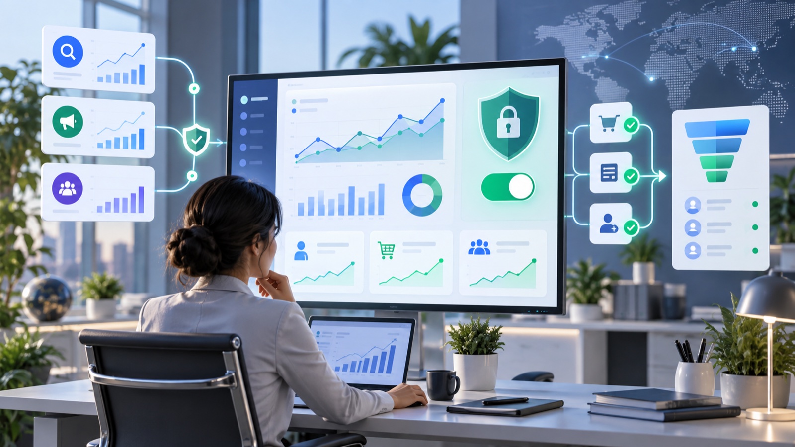 Privacy first analytics dashboard for SEO Google Ads and Meta Ads campaigns