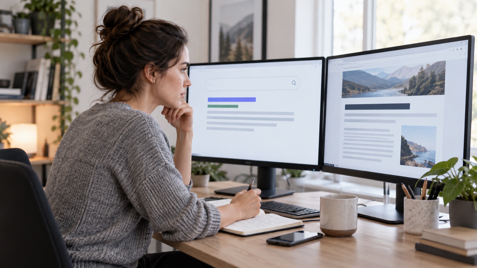 SEO editor comparing a search result title tag with the visible H1 heading on a webpage
